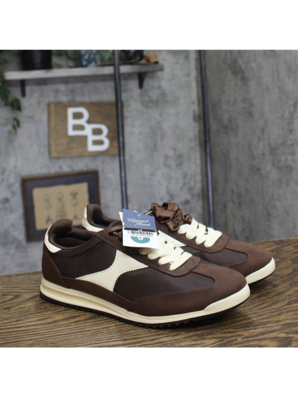 NWT Universal Thread Skyler Jogger Sneakers Low Top Double Lace Brown Multi 9M - Picture 2 of 10